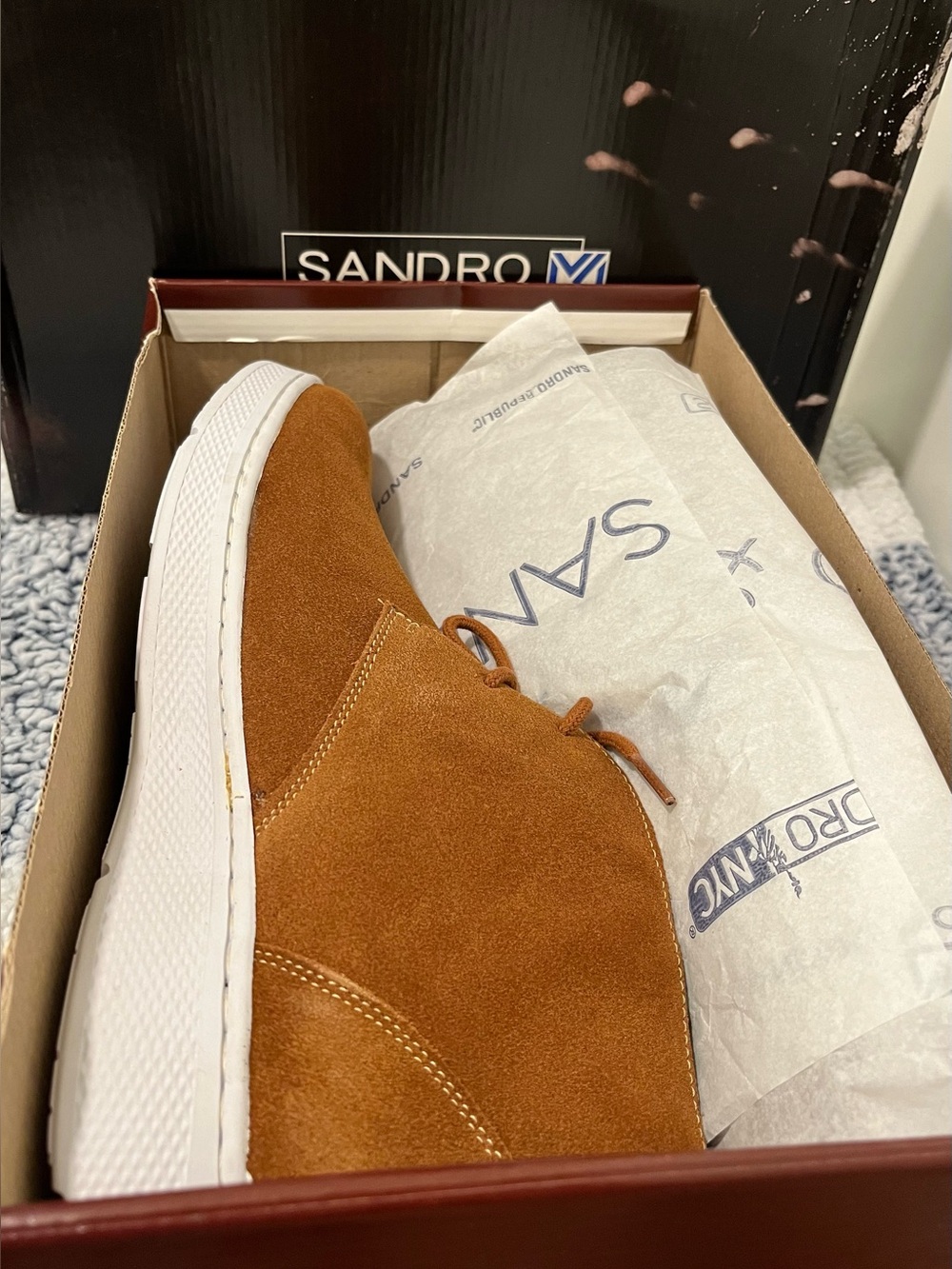 Sandro Moscoloni Men's Suede Chukka Sneaker Boots in Chestnut Brown